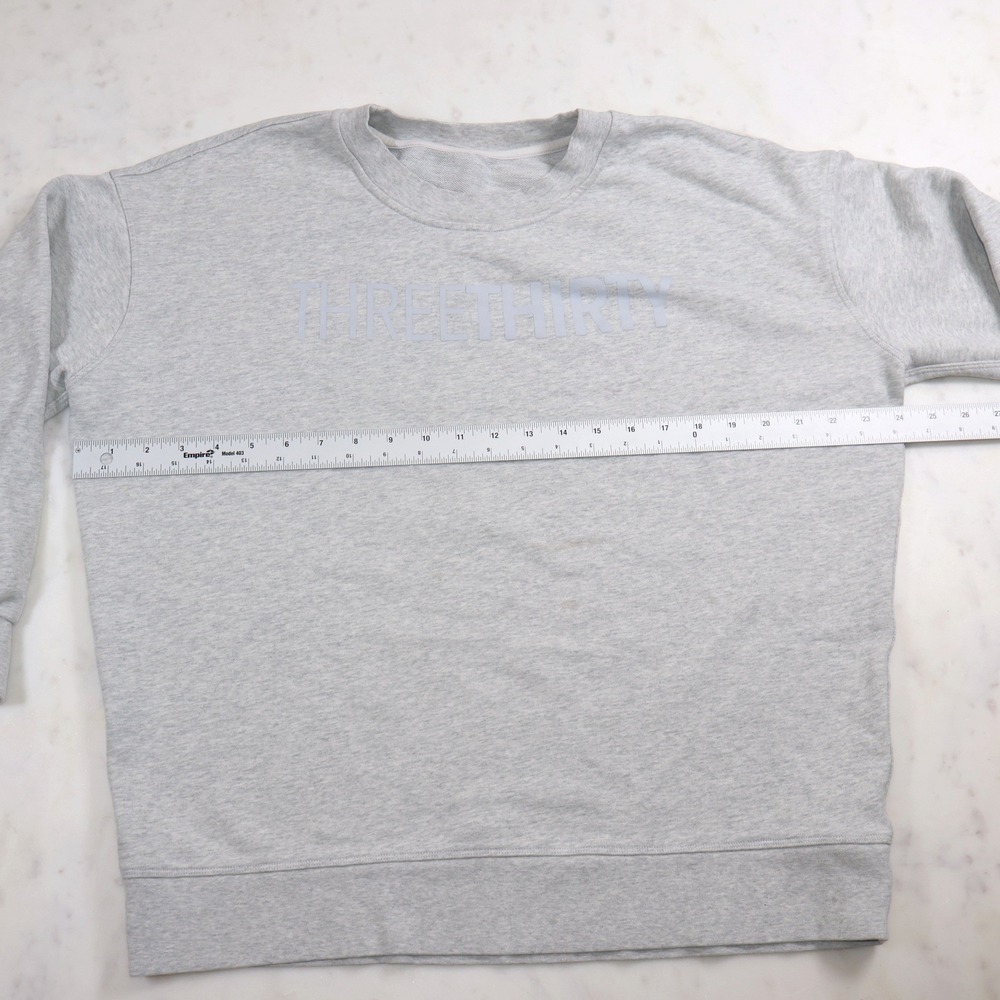 Lululemon Threethirty Sweatshirt Heathered Grey Graphic Crewneck Pullover READ - Picture 6 of 8